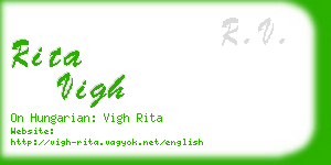 rita vigh business card